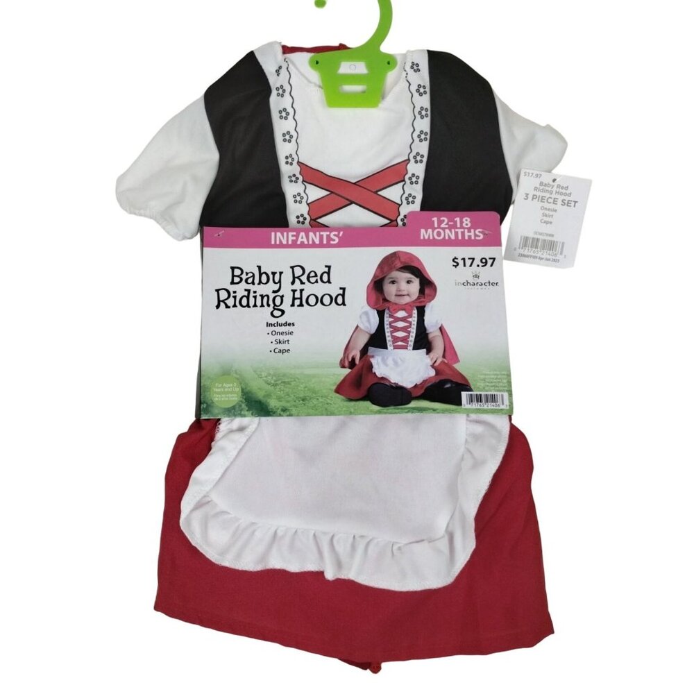 InCharacter Infant Girls 12 to 18 Months Baby Red Riding Hood Costume 3 Piece Se